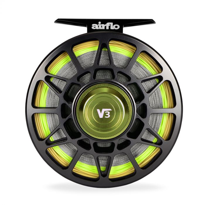 Airflo Switch Black Fly Reel Loaded with 3 Sixth Sense Lines