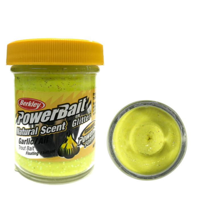 Berkley Powerbait Jar Glitter Bait Garlic Scent SS Yellow – Glasgow Angling  Centre
