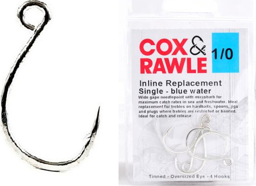 Cox & Rawle SCR50TN Replacement Single Bluewater Hooks 2/0
