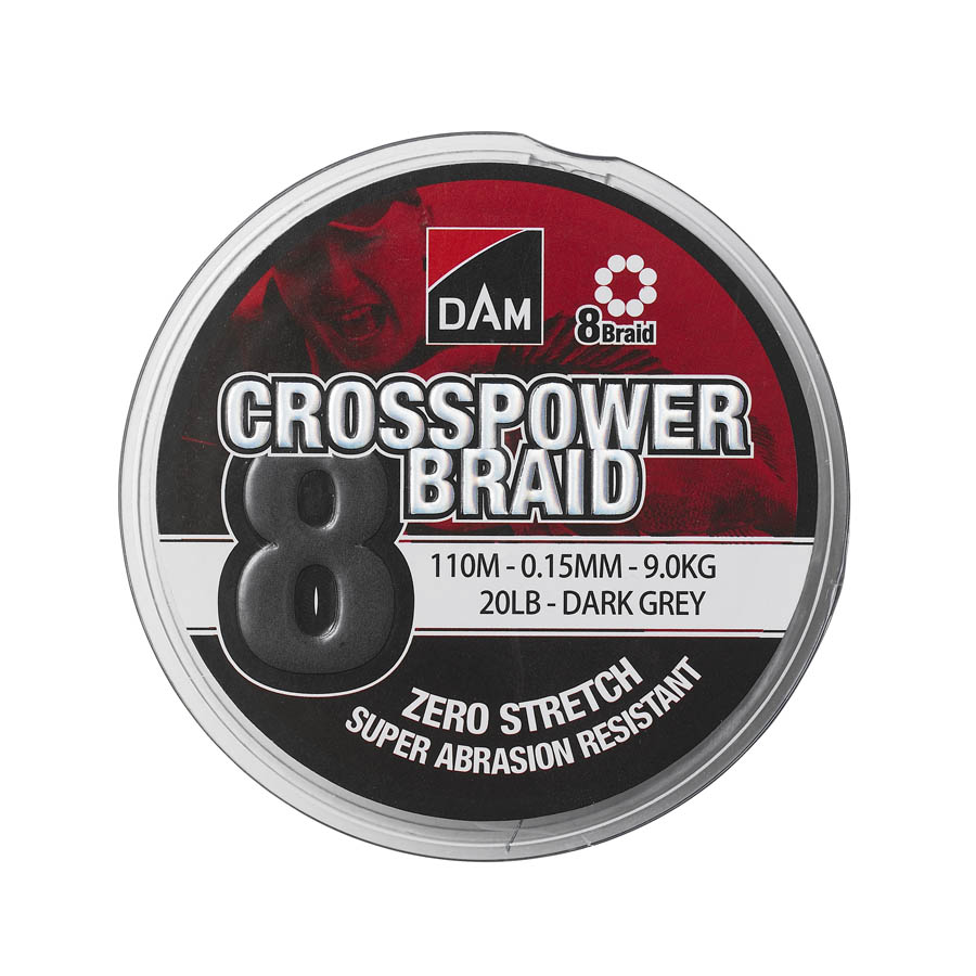 DAM Crosspower 8-Braid - Dark Grey – Glasgow Angling Centre