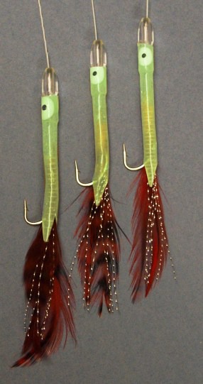 3 Hook Hokkai Luminous Eel Feather Rigs