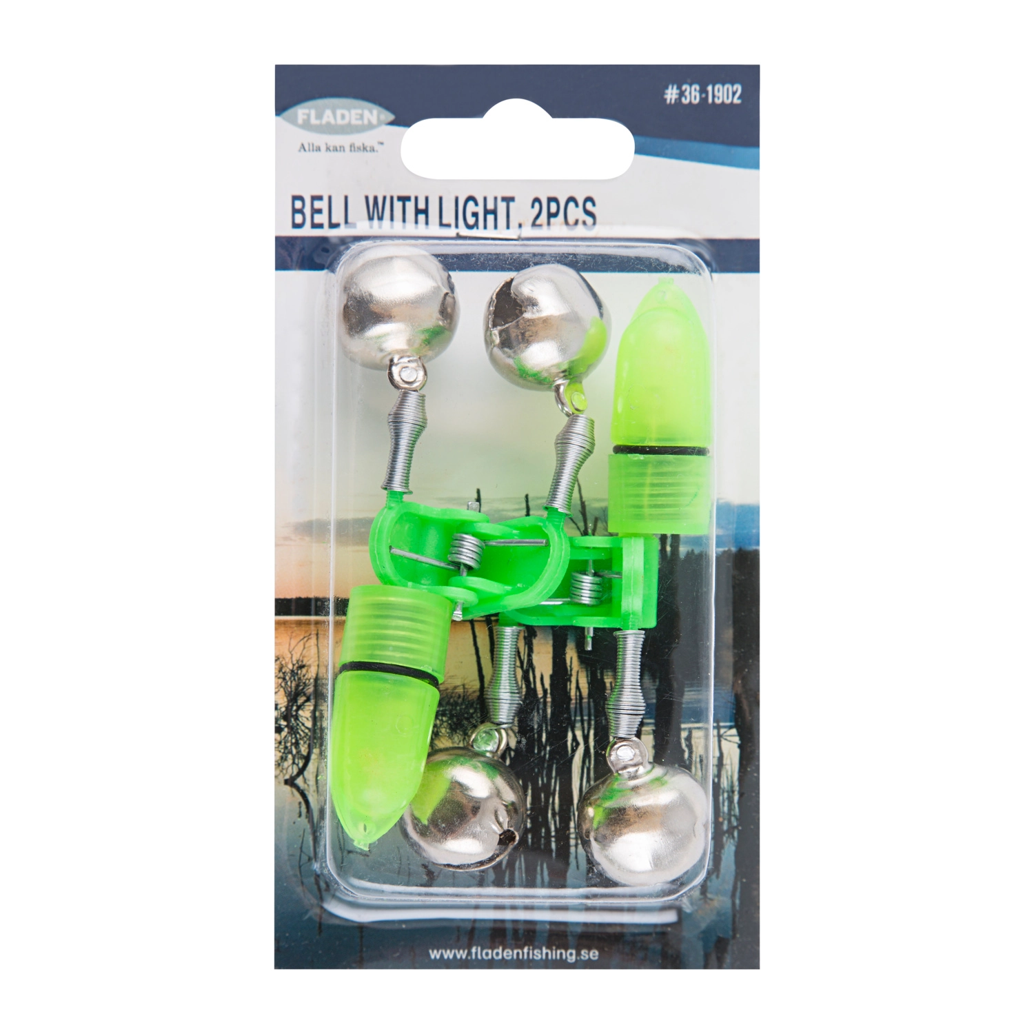 Fladen Twin Bells With Light - Green