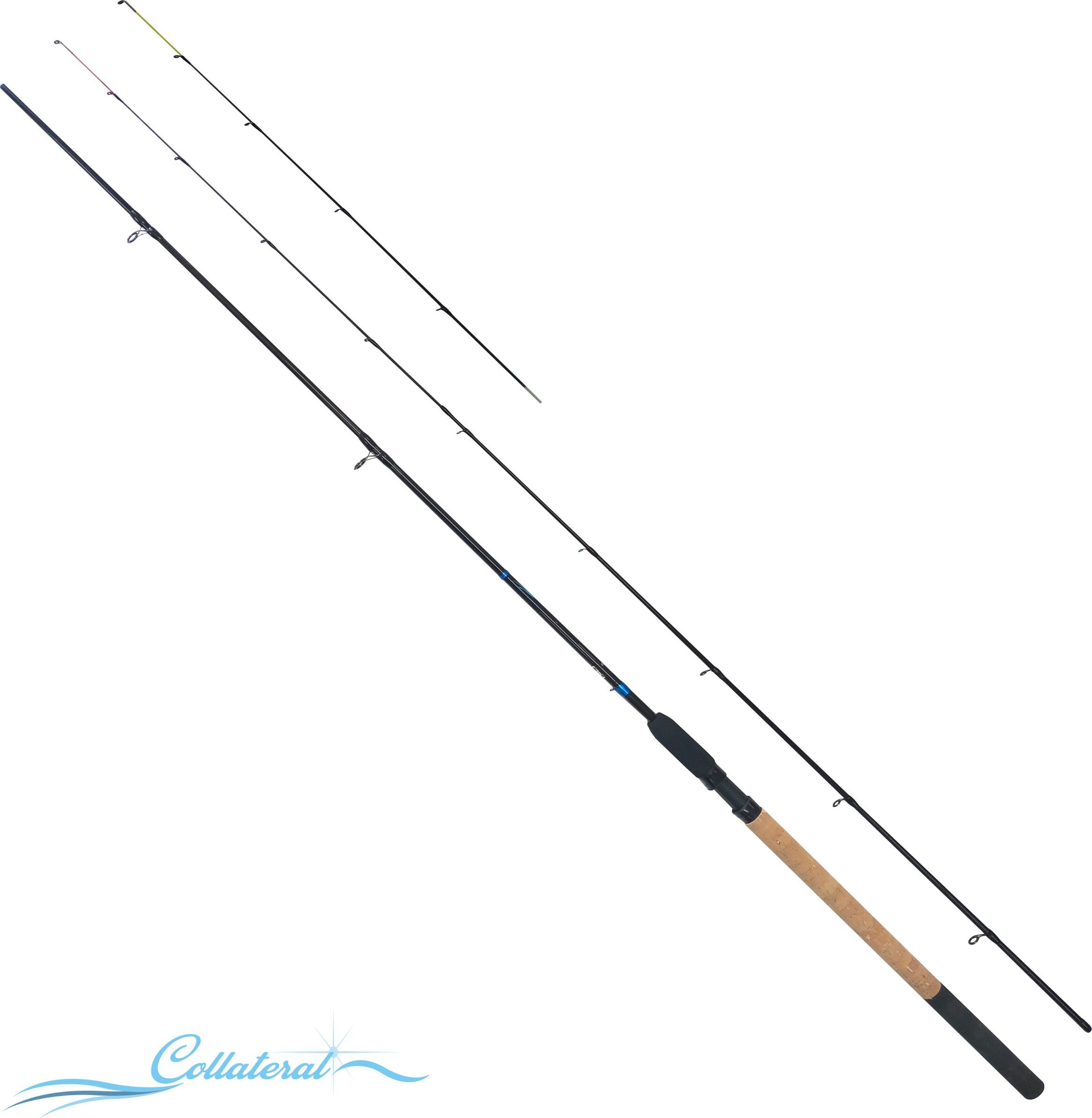 Collateral - 9ft / 2.7m 2 Piece Feeder Fishing Rod/Quiver/Leger With 2 Quiver Tips - One Full Carbon & One Fibreglass - Ideal For Bottom Feeding