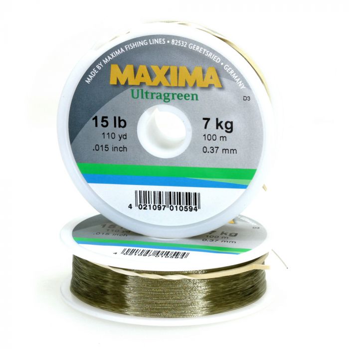 3lb nylon fishing line 12lb breaking strain Maxima Ultragreen 100m spools 