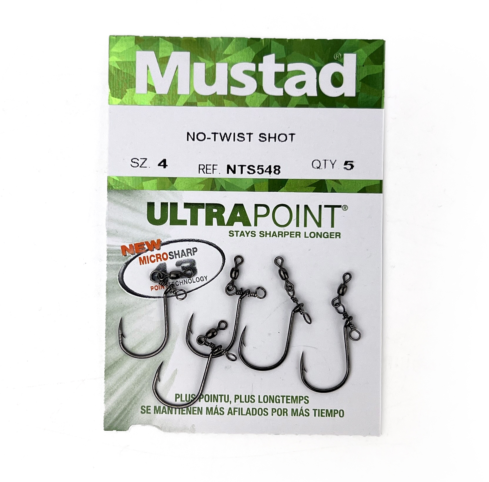 Mustad Ultrapoint No-Twist Dropshot Hook & Swivel 5pc – Glasgow