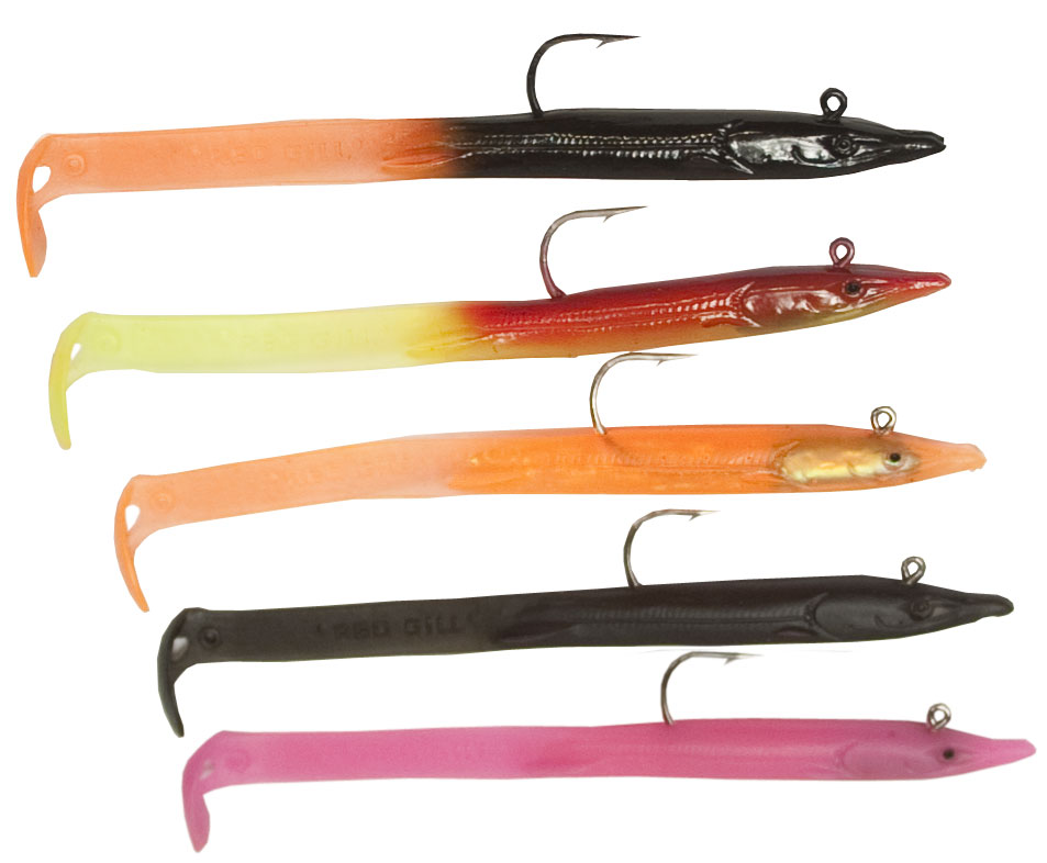 Sea Fishing Bass & Pollock Multi Choice Sand Eel &  Red Gill lures 