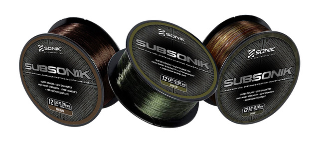 Sonik Subsonik Monofilament Camo Brown or Green 3000m *All Sizes* NEW*Fishing