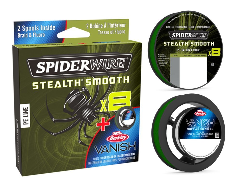 Spiderwire Stealth Smooth Duo Spool SS8 Braid Moss Green 150m + Vanish  Fluoro – Glasgow Angling Centre