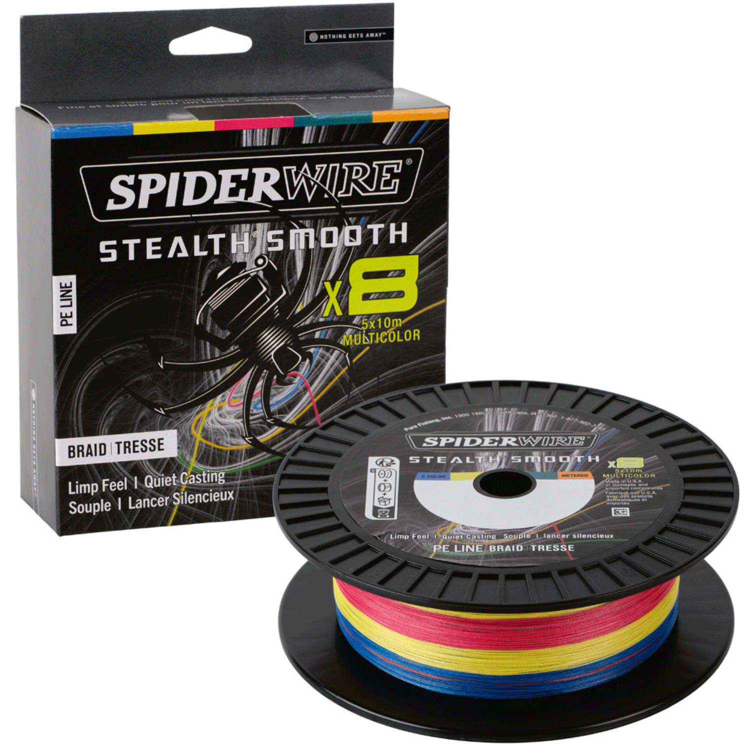 SpiderWire Stealth Smooth8 Braid - Multicolour – Glasgow Angling Centre