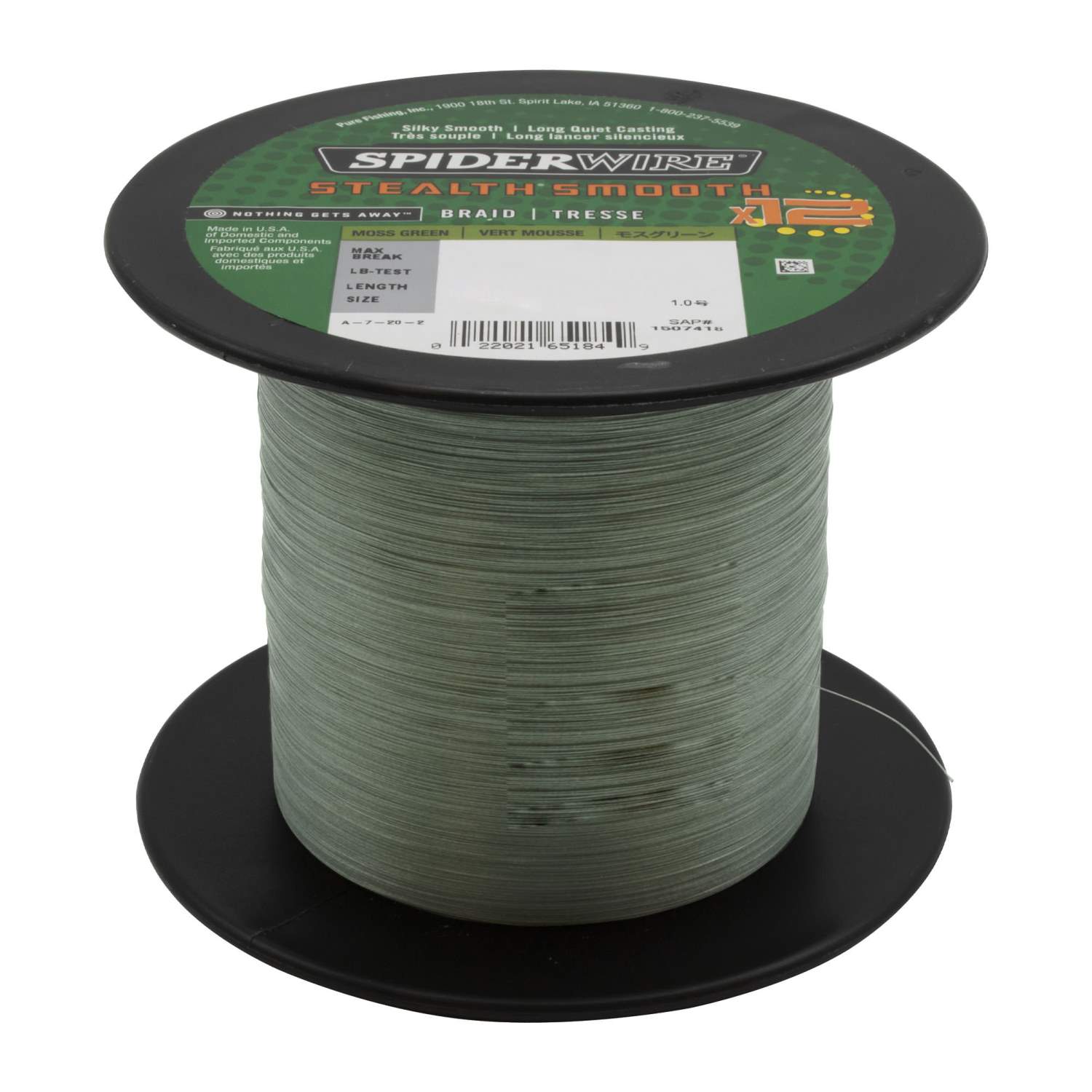 SpiderWire Stealth Smooth12 Braid 2000m 40lb : Moss Green – Glasgow Angling  Centre