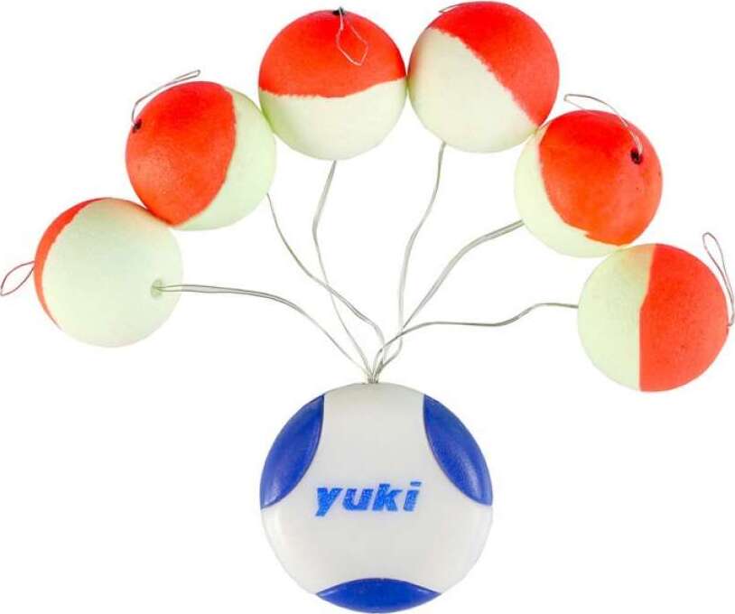 Yuki Round Pop-Up Bead w/ Stopper: Red/Glow 13mm
