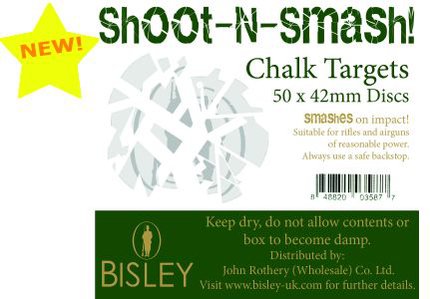 Bisley Shoot N Smash 42mm Chalk Targets (50 Box)