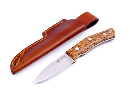 Casstrom No10 Flat Grind Swedish Forest Sheath Knife Stabilised Birch Handle(10cm 14c28n Stainless blade)