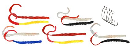 Fisheagle Vibro Worms and Hooks 7in