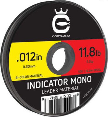 Cortland Indicator Mono Leader Material Bi-Color (Red/Yellow) 50ft