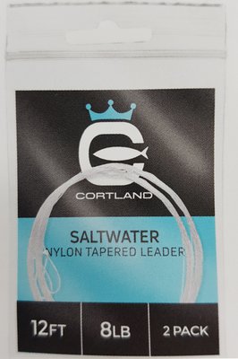 Cortland Saltwater Nylon Tapered Looped Leader 2pc - Clear