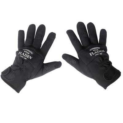 Fladen Black Neoprene Gloves with Split Finger