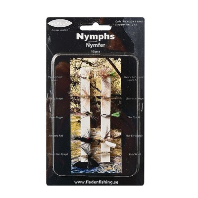 Fladen Set of 10 Nymphs Sizes 10 to 12