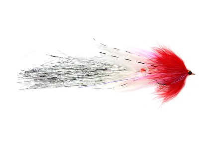 Fulling Mill Articulated Whistler Pike Fly Red/White #4/0