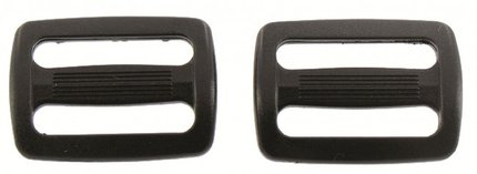 Highlander 25mm Slip Lock Triglide Buckle Black (Pair)