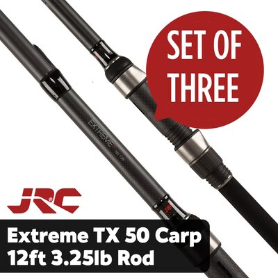 JRC Set of 3 Rods Extreme TX 50 Carp Rod 12ft 3.25lb