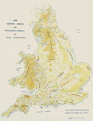 Fishing Maps English & Welsh Salmon Rivers Map