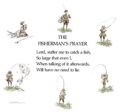 Fishing Maps Fisherman's Prayer Unframed
