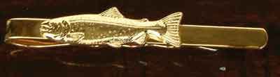 Just Fish Gold Salmon Tie Slide