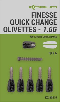 Korum Finesse Quick-Change Olivettes 6pc