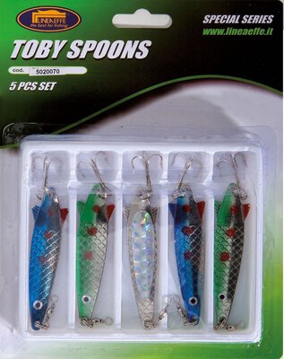Lineaeffe 5 Assorted 12g Toby with Treble Hooks