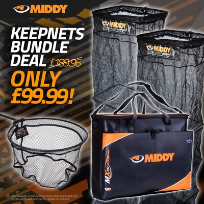 Middy Keepnets Bundle Deal (2 Keepnets + Spoon Net + EVA Bag)