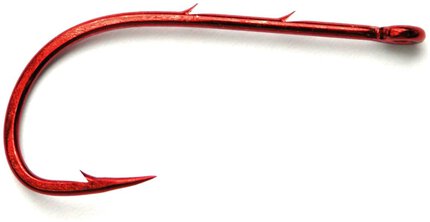 Mustad 92668NP-NR Red Baitholder Hooks