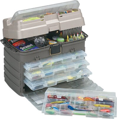 Plano Guide Series Tackle Box - GS Box Gray/Sand with 4 Utilities 