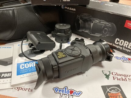 Preloved Pulsar Core FXQ50 BW Thermal Monocular/Scope Front Attachment with External Battery Pack (Boxed)