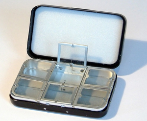 Richard Wheatley 6 Compartment.  Black Aluminium Foam Lid