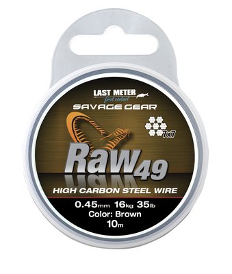 Savage Gear Last Meter Raw49 Stainless Steel Trace Wire - Uncoated Brown 10m