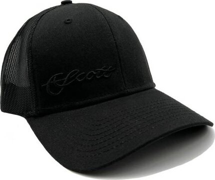 Scott Fly Rod Co All Black out Mesh Hat with Black 3d Script