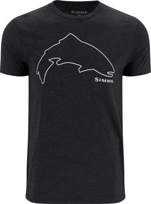 Simms Trout Outline T-Shirt Dark Gunmetal Heather