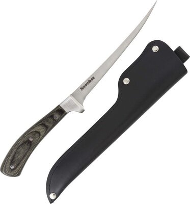 Snowbee 7in Prestige Filleting Knife with Pakka Wood Handle and Leather Sheath