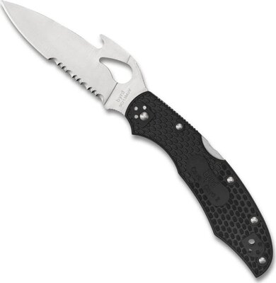 Spyderco Byrd Cara Cara 2 LWT Black Emerson Opener Partially Serrated 3.77in Locking Knife