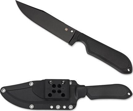 Spyderco Street Bowie Black FRN Inlay Black Blade with Sheath 5.05in Fixed Blade