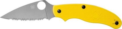 Spyderco UK Penknife Serrated Lightweight Yellow Magnacut 2.98in Locking Knife