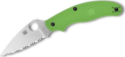 Spyderco UK Penknife Serrated Salt Green Serrated FRN 2.98in Locking Knife