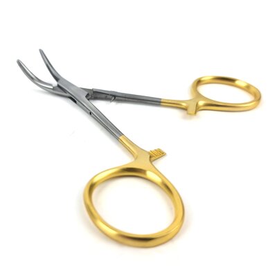 Stillwater Gold Loop Curved Forceps 5in