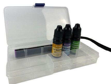 Stillwater Riverruns UV Resin Set 3 Glues with UV Torch & Clear Clip Lock Box