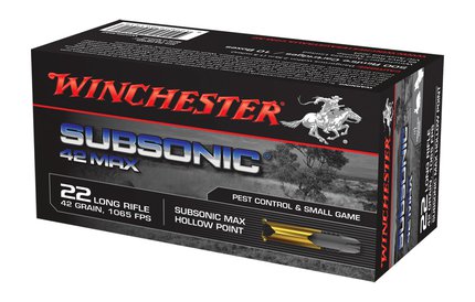 Winchester .22 LR Subsonic Max 42Grain Hollow Point x50