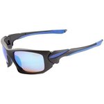 Fladen UV400 'OCEAN' Sunglasses Black/Blue with Sports Blue Reflect Mirror Lens