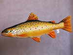 Gaby Brown Trout Fish Pillow