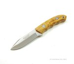 Joker Ergonomic Hunter Olive Wood Handle Sheath Knife (9cm MOVA Stainless Steel Blade)