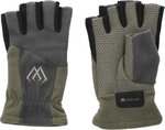 Mikado Fleece Gloves - Half Finger Grey And Green